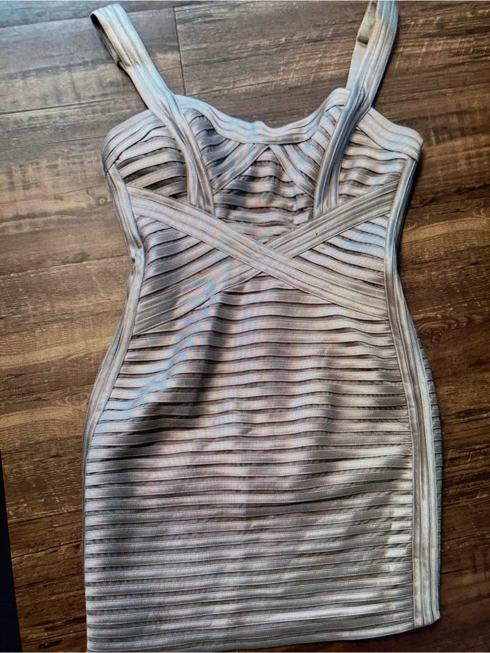 Strappy Bandage Chemise in Light Gray